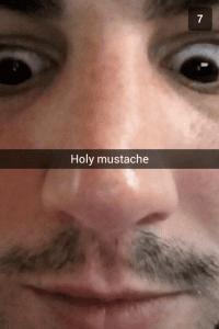 A Snapchat from Chas early in his growing